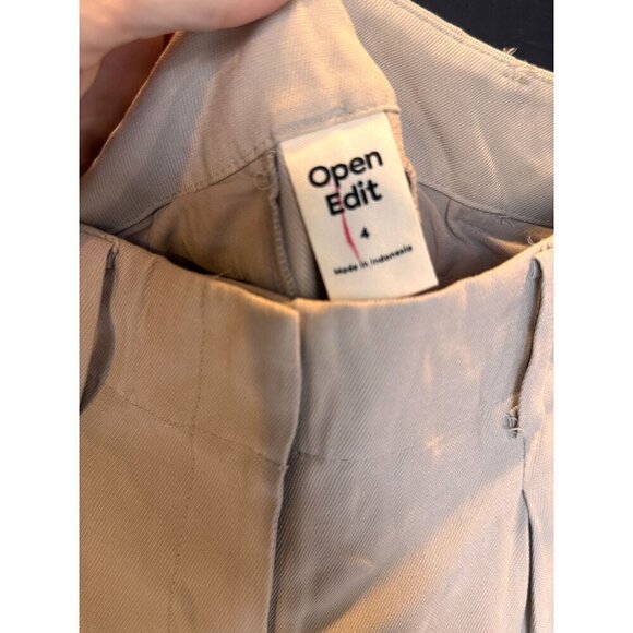 Open Edit Womens Beige High Waisted Pleated Shorts Size Medium Casual Summer - Picture 5 of 7